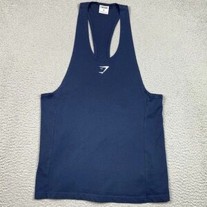 Gymshark Critical Stringer Men's Size M Tank Top Shirt Gym Workout Blue Stretch